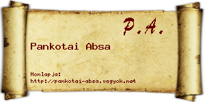 Pankotai Absa névjegykártya